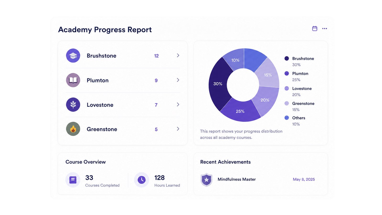 Academy progress report preview