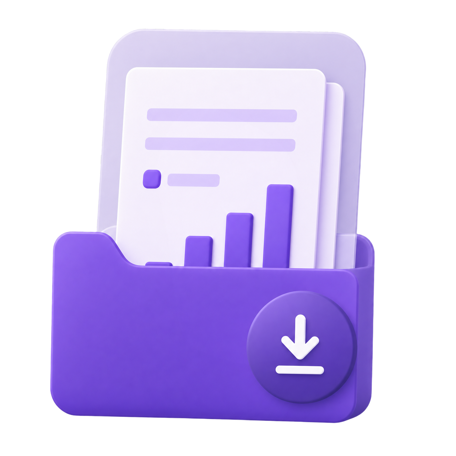 Purple folder holding a downloadable progress report